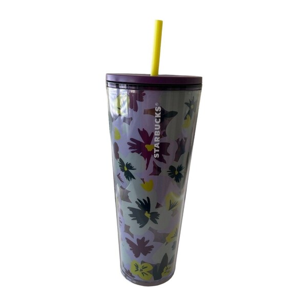 Starbucks Tumbler Pansy Purple Lilac Lavender Flower 24 Oz New 2020 - Picture 1 of 5